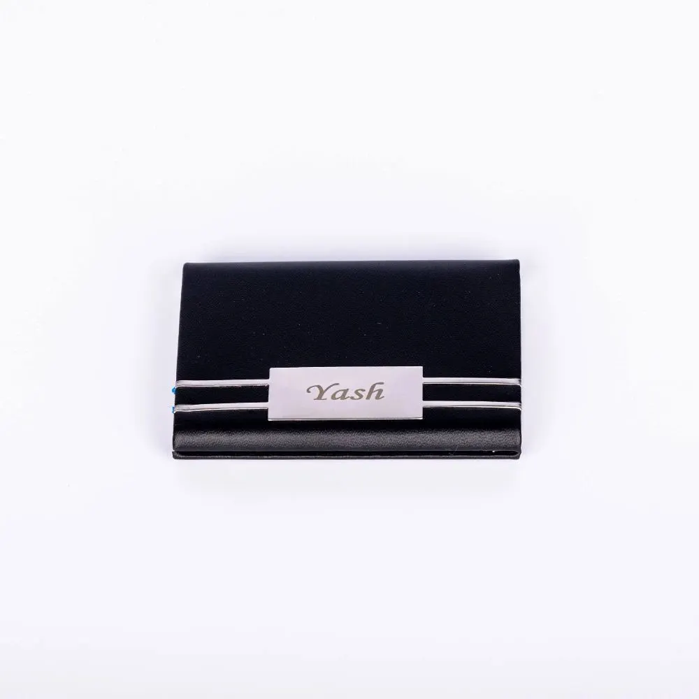 Buy black silver card holder for Raksha Bandhan gifts